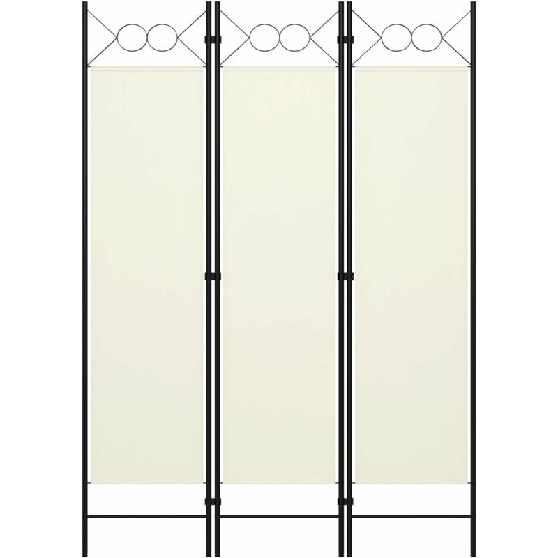 

Biombo divisor de 3 paneles blanco crema 120x180 cm