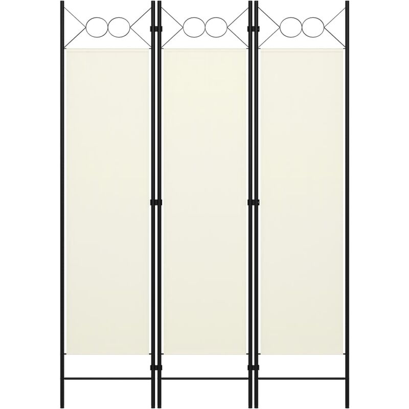 

Biombo divisor de 3 paneles blanco crema 120x180 cm