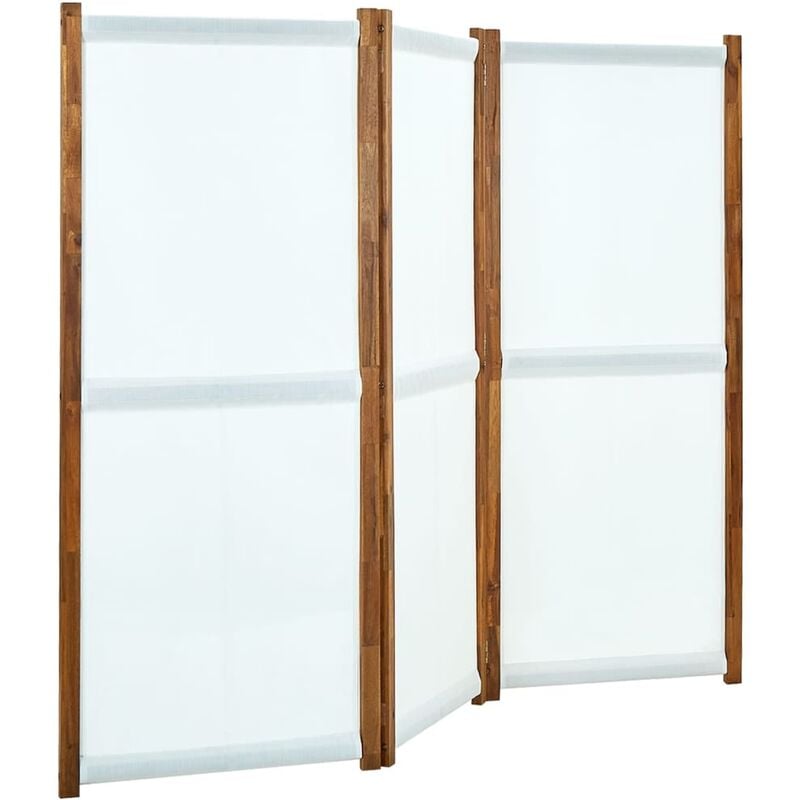 

Biombo divisor de 3 paneles blanco crema 210x170 cm