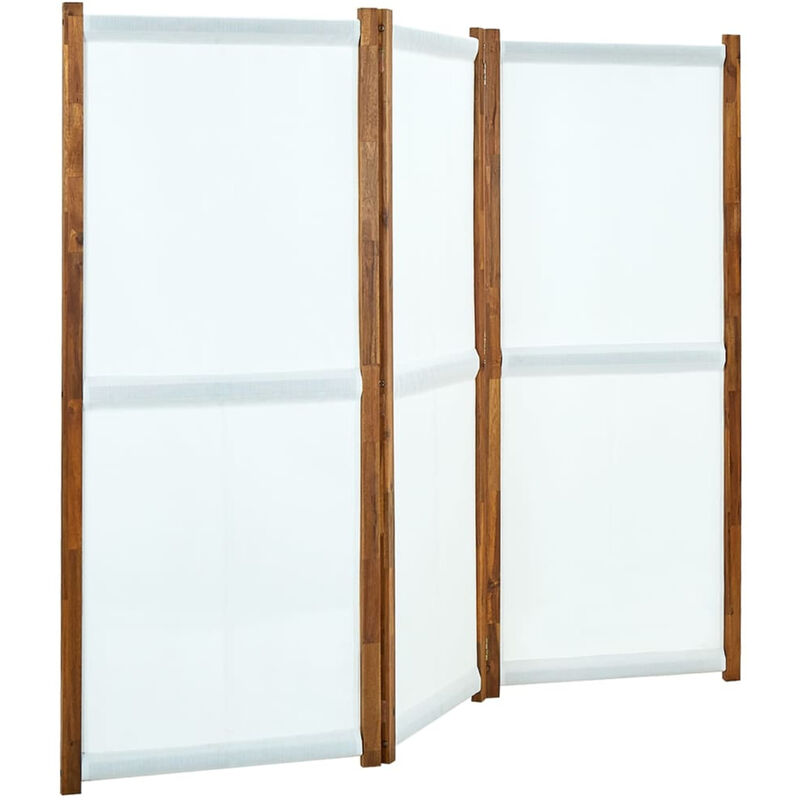 

Biombo divisor de 3 paneles blanco crema 210x170 cm