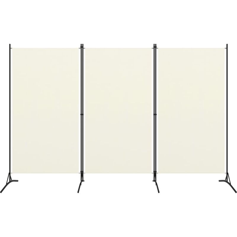 

Biombo divisor de 3 paneles blanco crema 260x180 cm