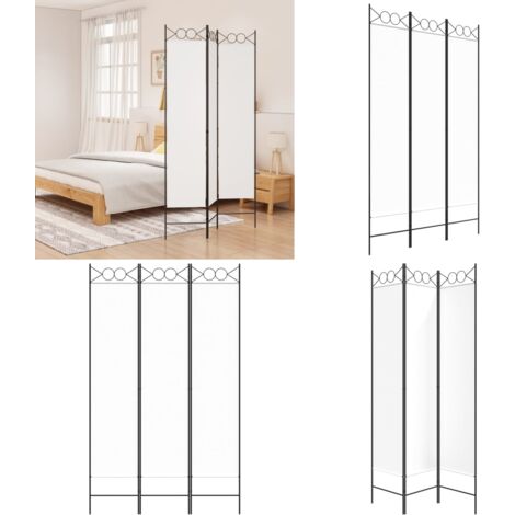 Biombo divisor de 3 paneles de tela blanco 120x200 cm - Biombo de tela - Biombo plegable