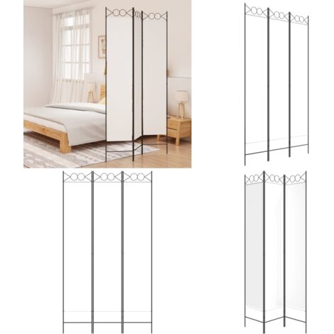 Biombo divisor de 3 paneles de tela blanco 120x220 cm - Biombo de tela - Biombo plegable
