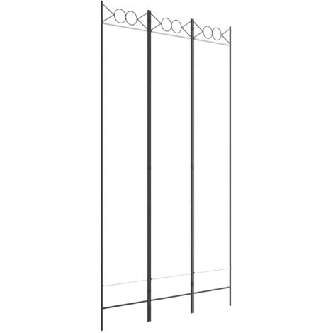 Biombo divisor de 3 paneles de tela blanco 120x220 cm vidaXL