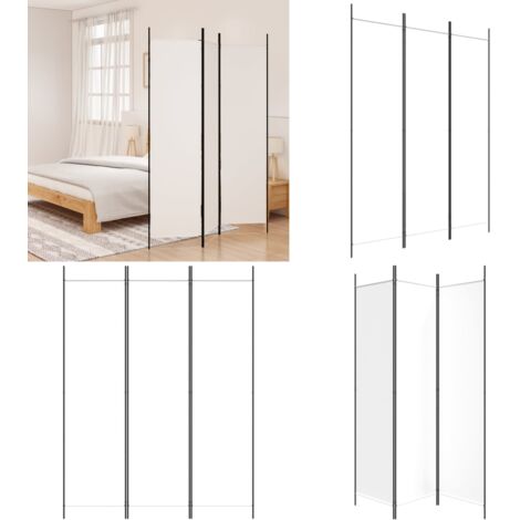 Biombo divisor de 3 paneles de tela blanco 150x200 cm - Biombo de tela - Biombo plegable