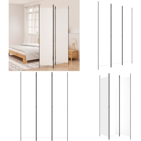 Biombo divisor de 3 paneles de tela blanco 150x220 cm - Biombo de tela - Biombo plegable