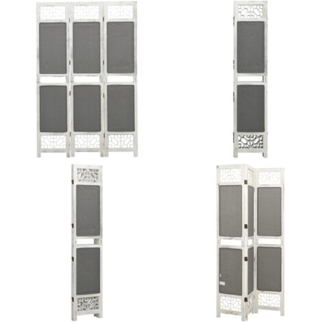Biombo divisor de 3 paneles de tela gris 105x165 cm - Separador de ambientes - Decoración de habitaciones