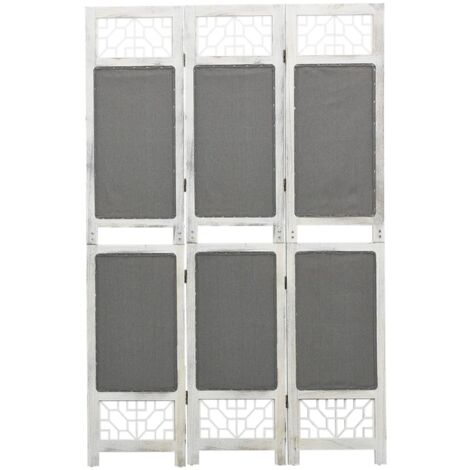 Biombo divisor de 3 paneles de tela gris 105x165 cm vidaXL