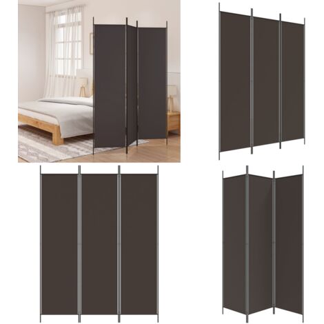 Biombo divisor de 3 paneles de tela marrón 150x200 cm - División de ambientes - Tela