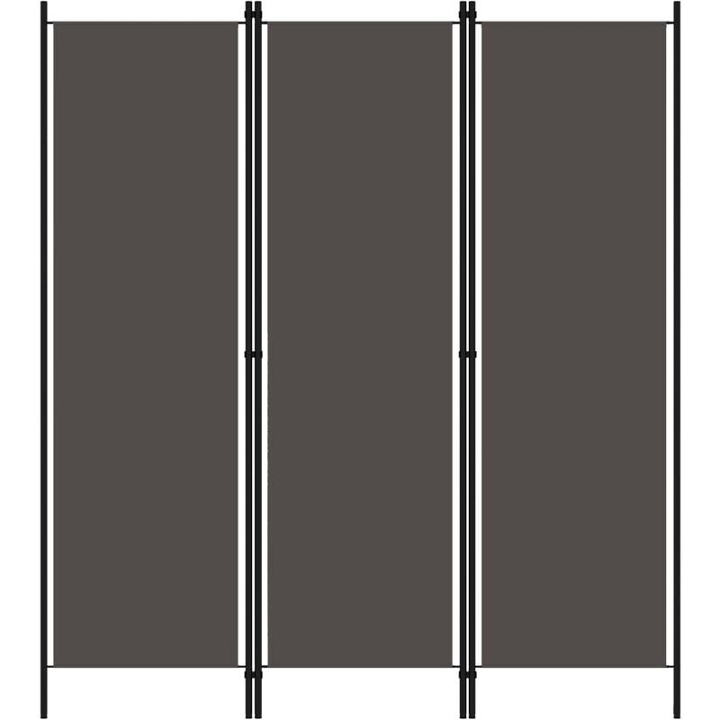 

Biombo divisor de 3 paneles gris antracita 150x180 cm