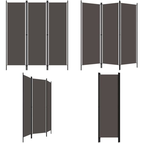 Biombo divisor de 3 paneles gris antracita 150x180 cm - Pantalla de privacidad - Biombo decorativo