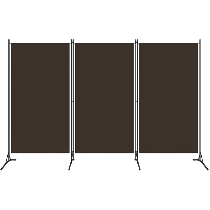 

Biombo divisor de 3 paneles marrón 260x180 cm