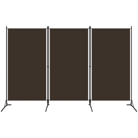 Biombo divisor de 3 paneles marrón 260x180 cm