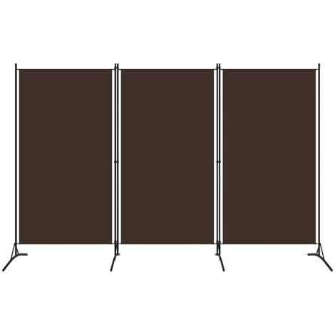 Biombo divisor de 3 paneles marrón 260x180 cm