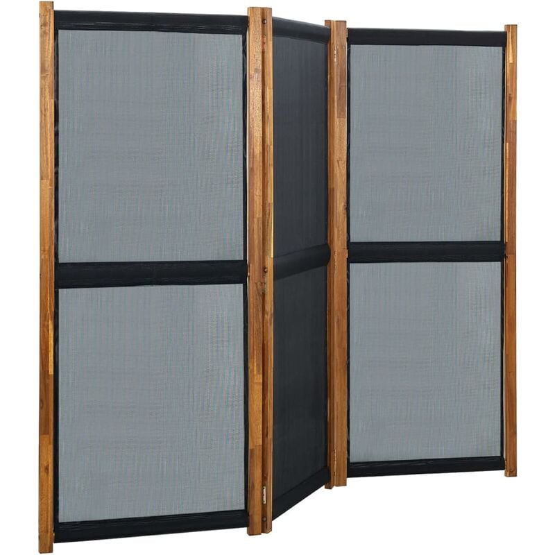 

Biombo divisor de 3 paneles negro 210x170 cm