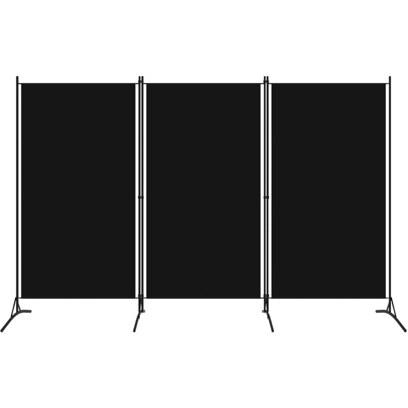 

Biombo divisor de 3 paneles negro 260x180 cm