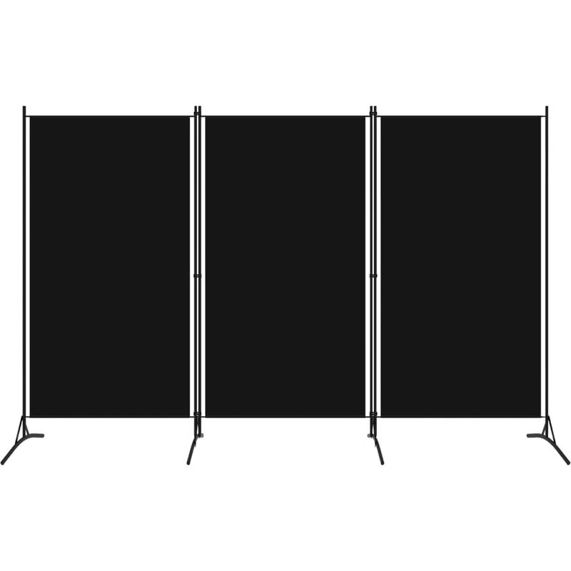 

vidaXL Biombo divisor de 3 paneles negro 260x180 cm - Negro
