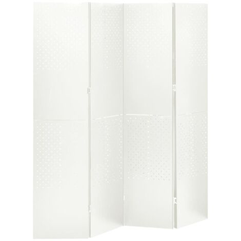Biombo divisor de 4 paneles acero blanco 160x180 cm vidaXL