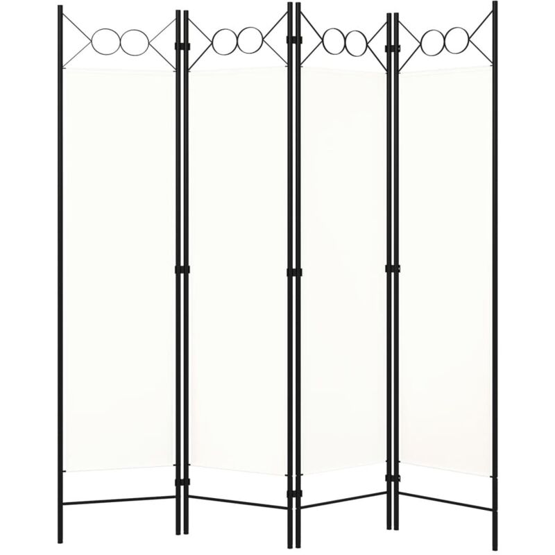 

Biombo divisor de 4 paneles blanco crema 160x180 cm - Blanco - Vidaxl