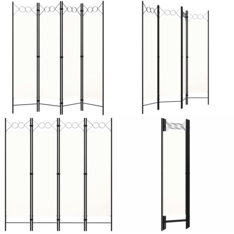 Biombo divisor de 4 paneles blanco 160x180 cm - Pantalla de privacidad - Biombo decorativo