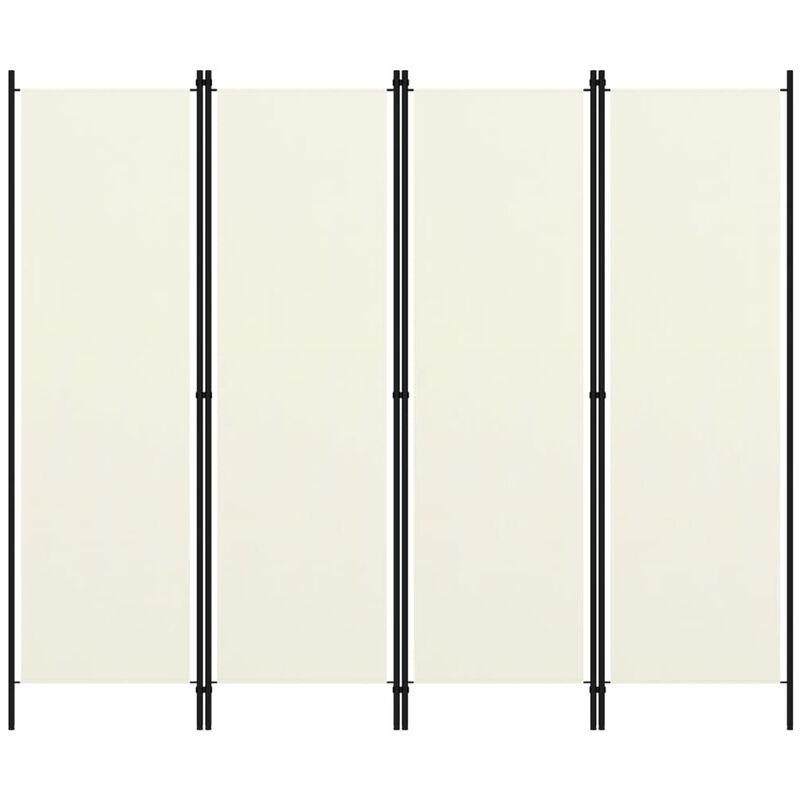 

Happyshopping - Biombo divisor de 4 paneles blanco crema 200x180 cm
