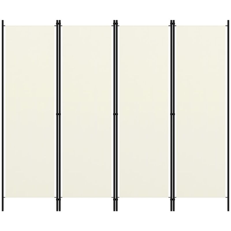 

Biombo divisor de 4 paneles blanco crema 200x180 cm