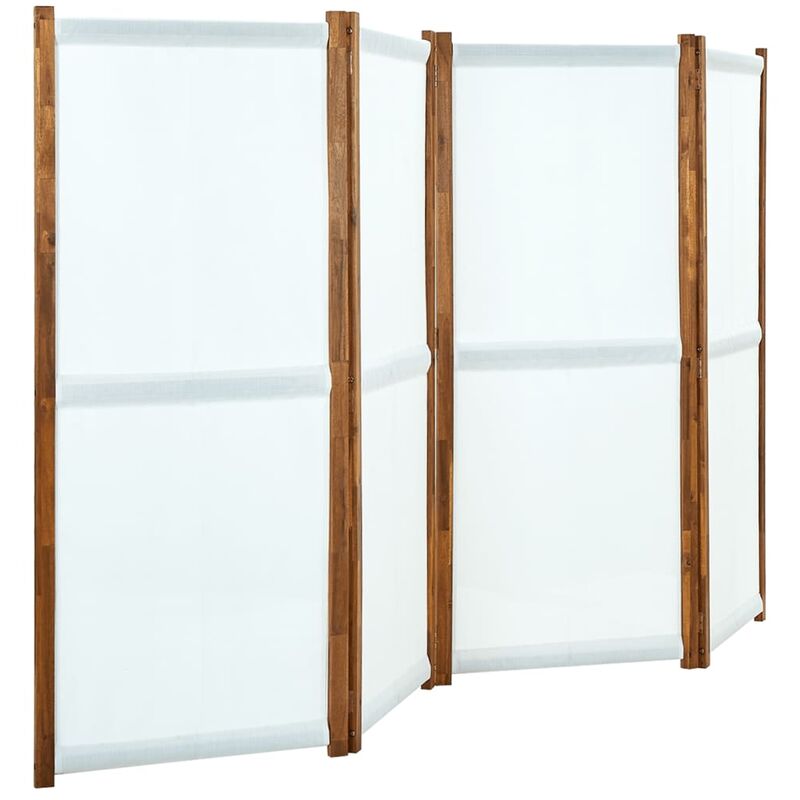

Biombo divisor de 4 paneles blanco crema 280x170 cm