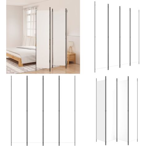 Biombo divisor de 4 paneles de tela blanco 200x220 cm - Biombo de tela - Biombo plegable