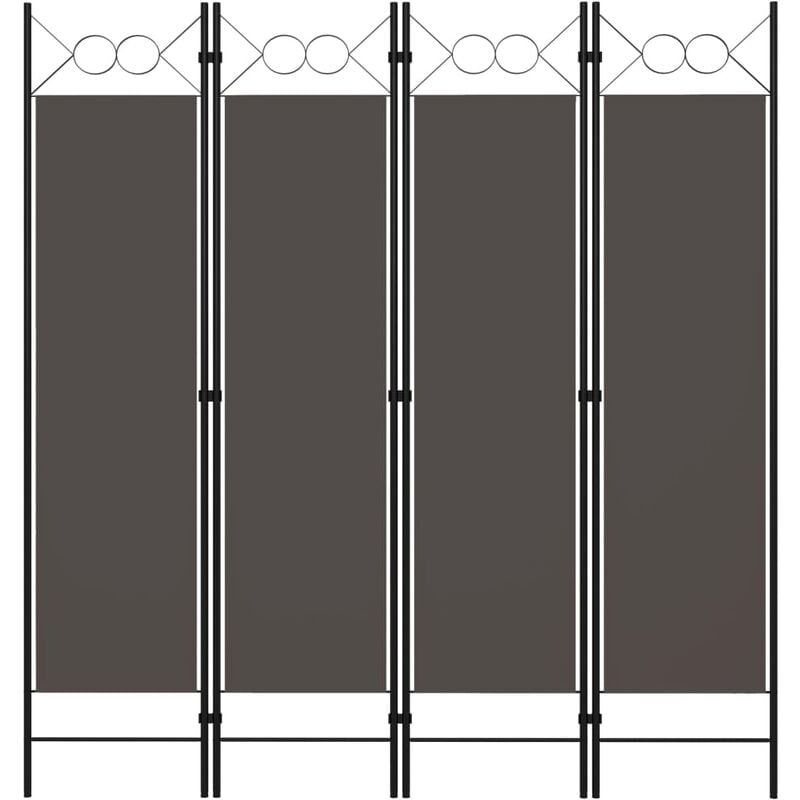 

vidaXL Biombo divisor de 4 paneles gris antracita 160x180 cm - Antracita