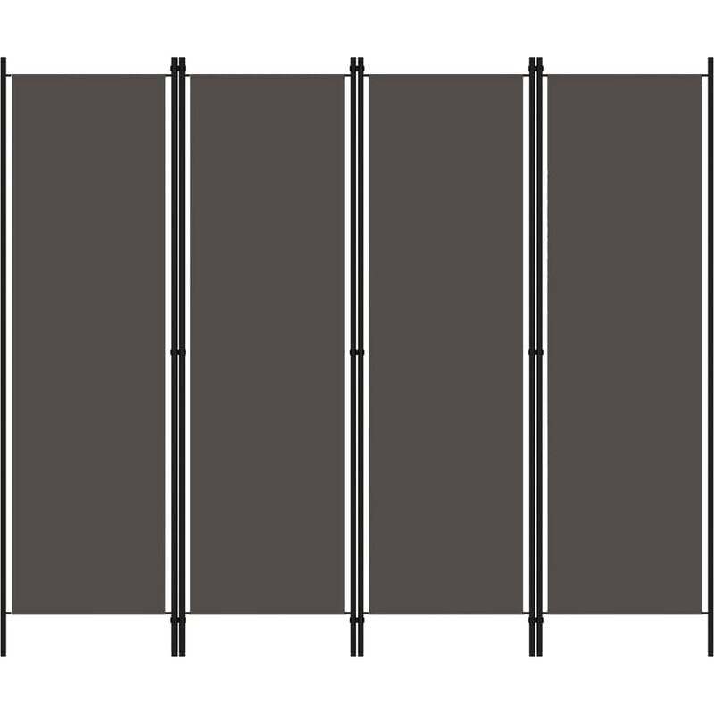 

Biombo divisor de 4 paneles gris antracita 200x180 cm