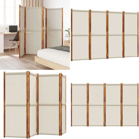 Biombo divisor de 4 paneles gris claro 280x180 cm - Biombo exterior - Biombo interior