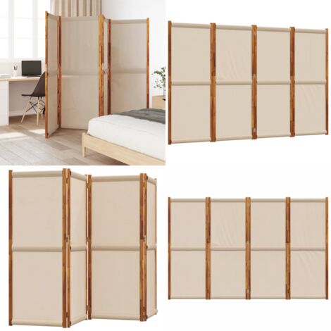 Biombo divisor de 4 paneles gris taupe 280x180 cm - Biombo decorativo - Separador de espacios