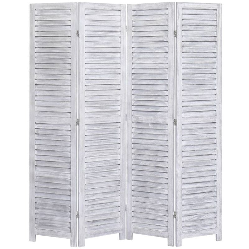 

Biombo divisor de 4 paneles madera gris 140x165 cm