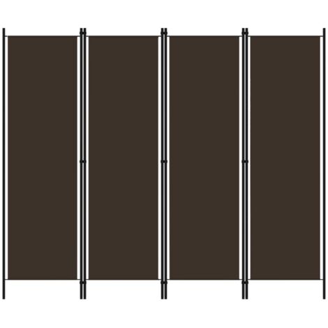 Biombo divisor de 4 paneles marrón 200x180 cm