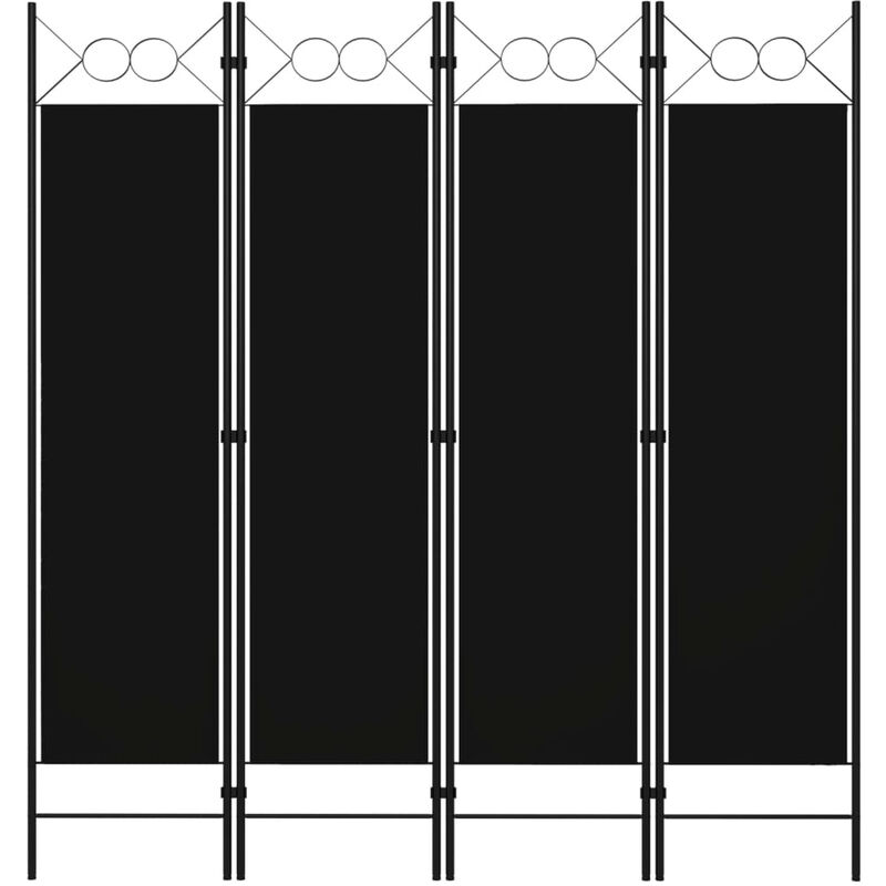 

Biombo divisor de 4 paneles negro 160x180 cm