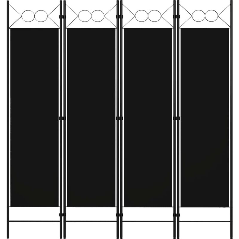 

Biombo divisor de 4 paneles negro 160x180 cm - Negro
