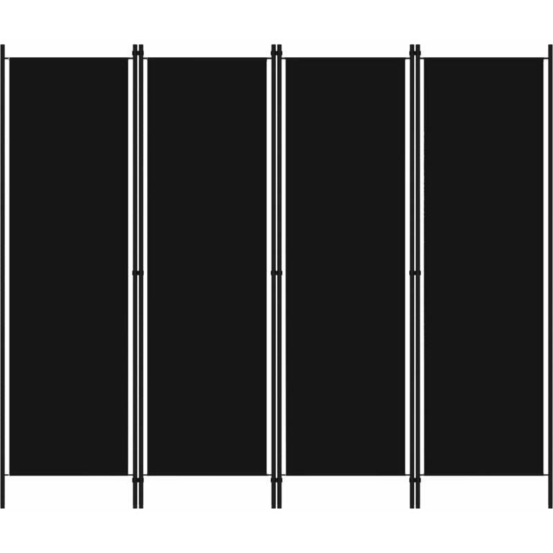 

vidaXL Biombo divisor de 4 paneles negro 200x180 cm - Negro