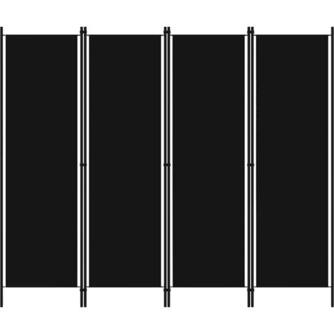 Biombo divisor de 4 paneles negro 200x180 cm vidaXL
