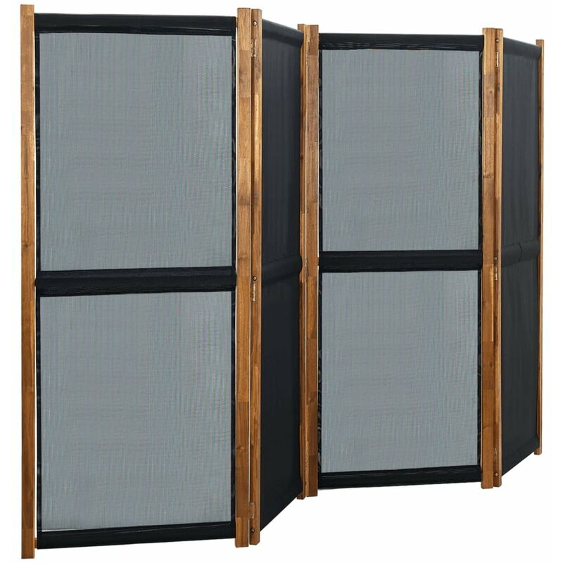 

Biombo divisor de 4 paneles negro 280x170 cm