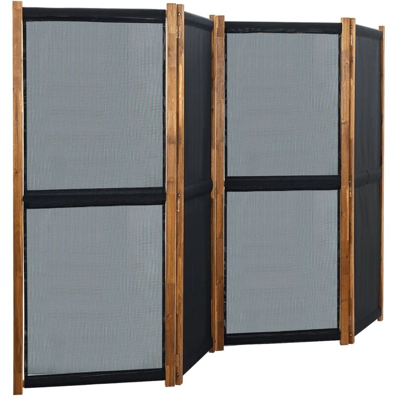

Biombo divisor de 4 paneles negro 280x170 cm