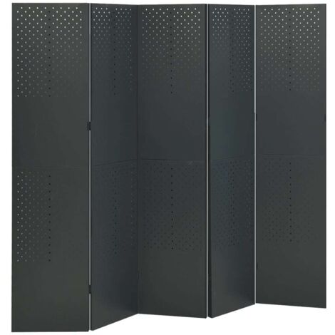 Biombo divisor de 5 paneles acero antracita 200x180 cm vidaXL