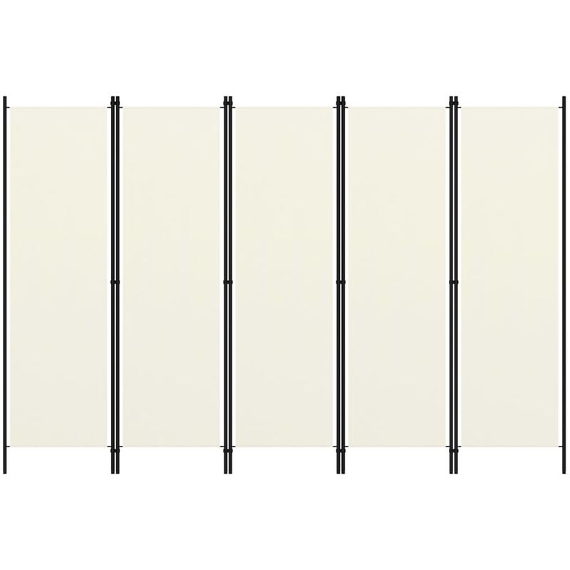 

Biombo divisor de 5 paneles blanco crema 250x180 cm - Crema