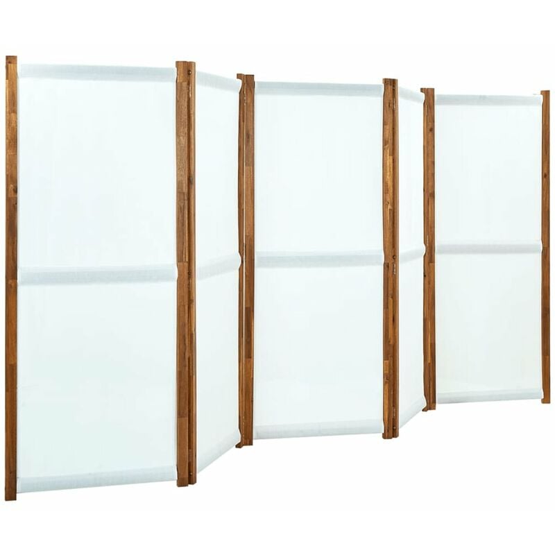 

Happyshopping - Biombo divisor de 5 paneles blanco crema 350x170 cm