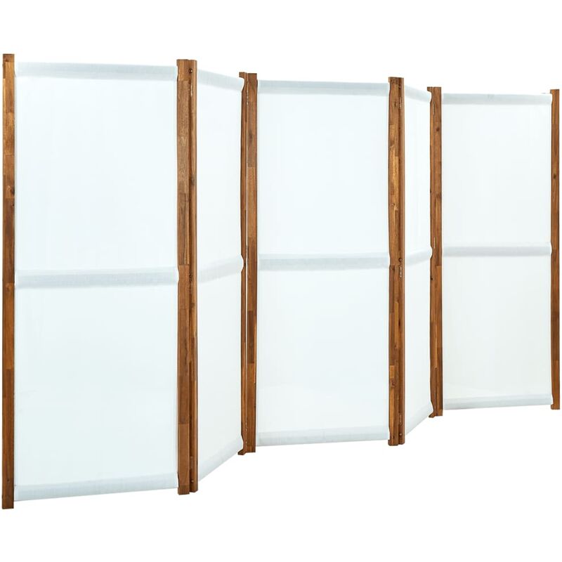 

Biombo divisor de 5 paneles blanco crema 350x170 cm