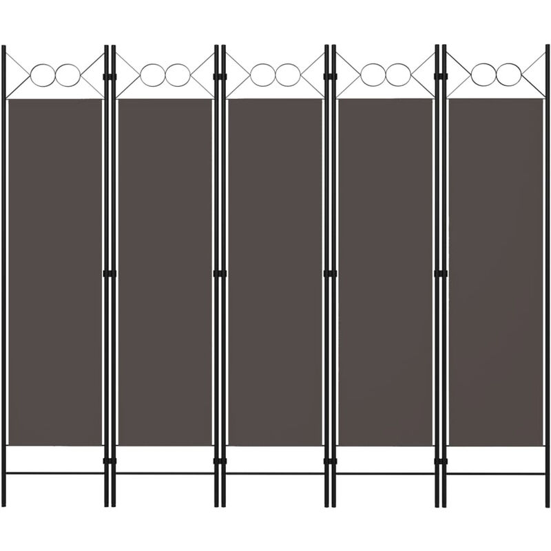 

Biombo divisor de 5 paneles gris antracita 200x180 cm