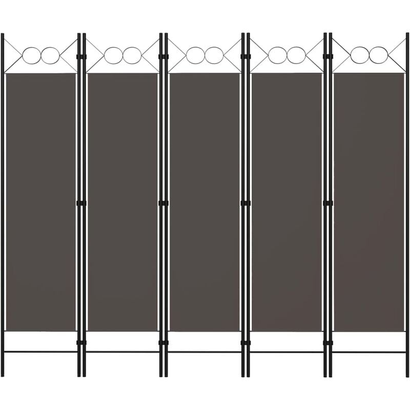 

Biombo divisor de 5 paneles gris antracita 200x180 cm