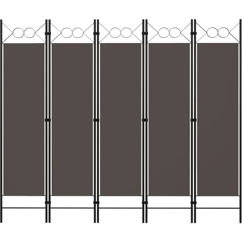 

Biombo divisor de 5 paneles gris antracita 200x180 cm - Antracita