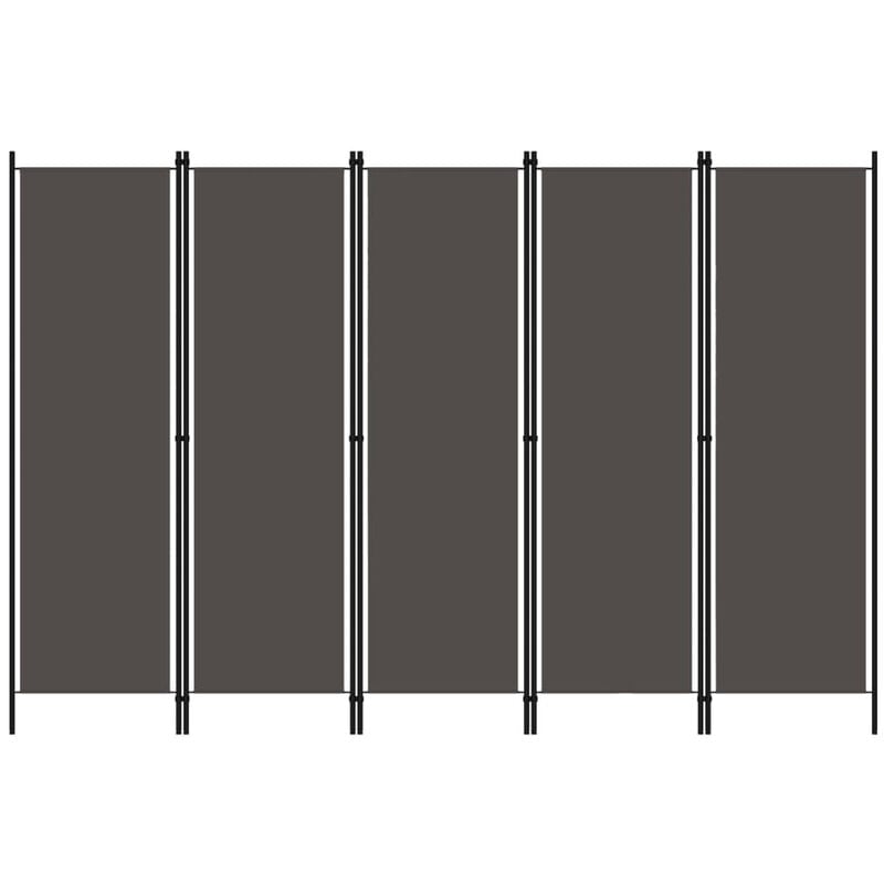 

Happyshopping - Biombo divisor de 5 paneles gris antracita 250x180 cm