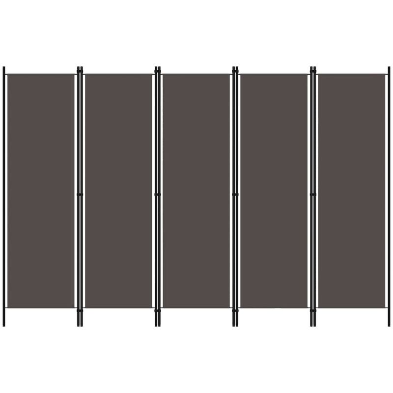 

vidaXL Biombo divisor de 5 paneles gris antracita 250x180 cm - Antracita