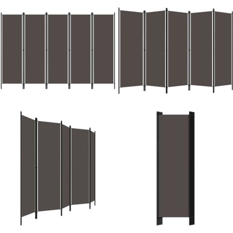 Biombo divisor de 5 paneles gris antracita 250x180 cm - Pantalla de privacidad - Biombo decorativo